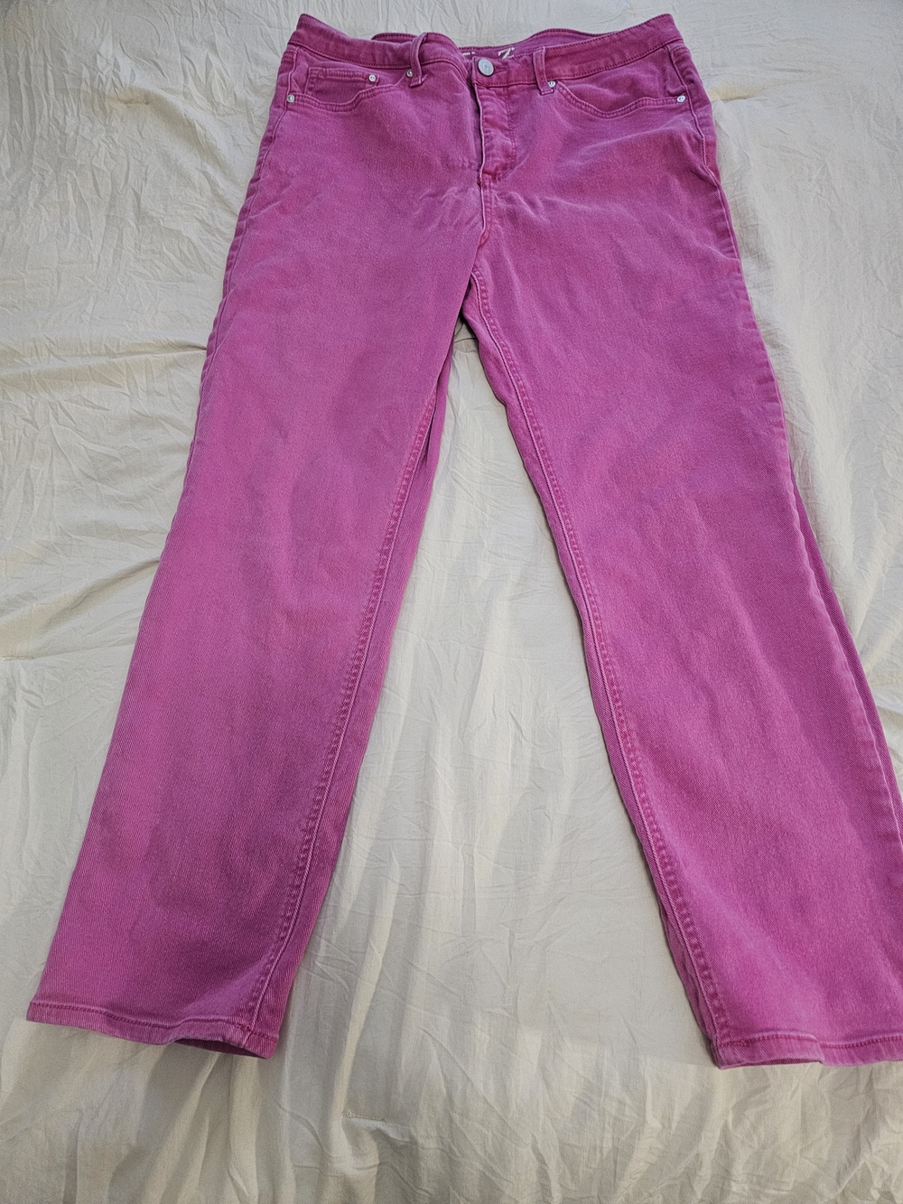 Seven7 Hot Pink Straight Leg Jeans Size 12 | Barbiecore Statement Denim